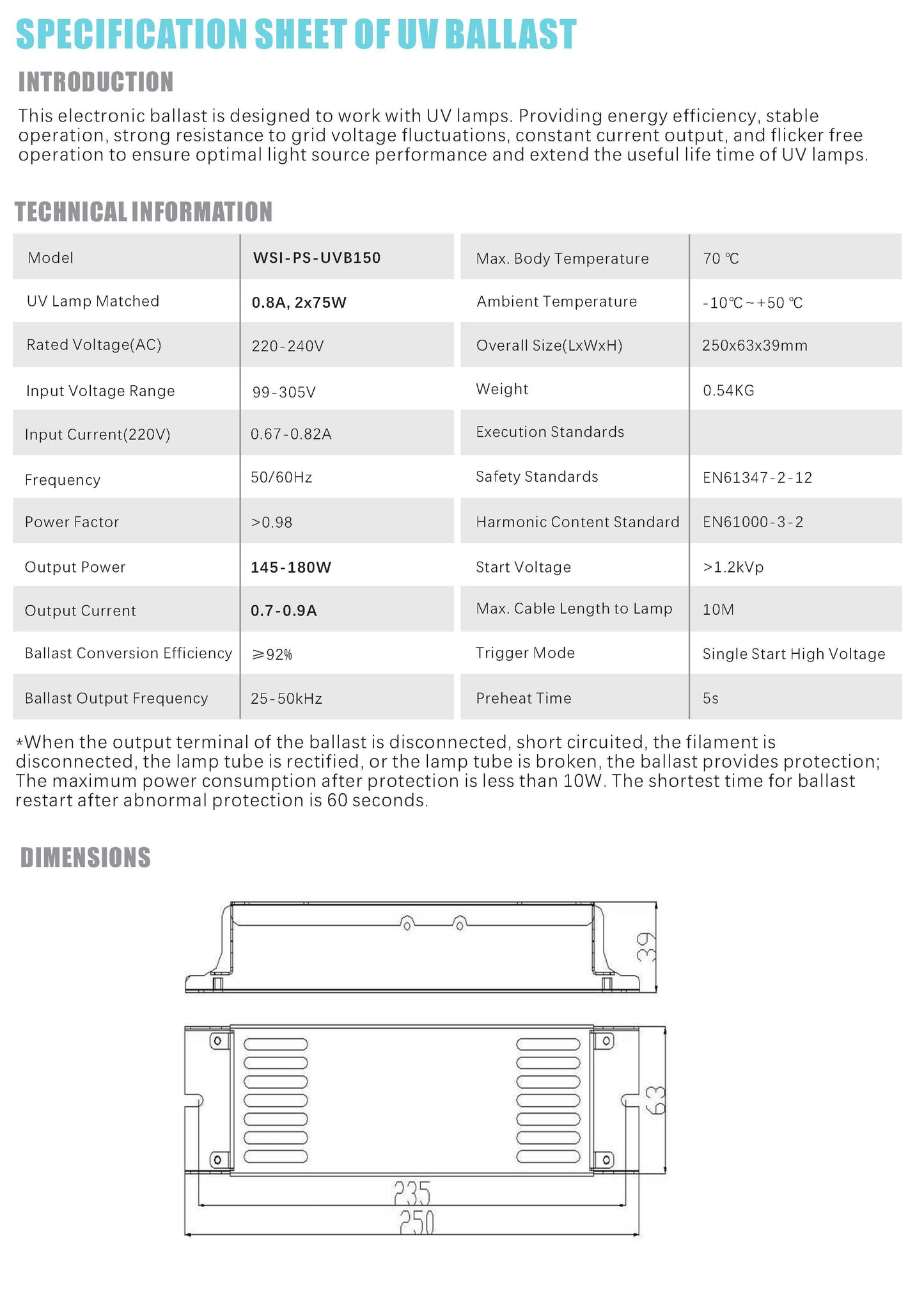 WSI-PS-UVB150B in IP Box
